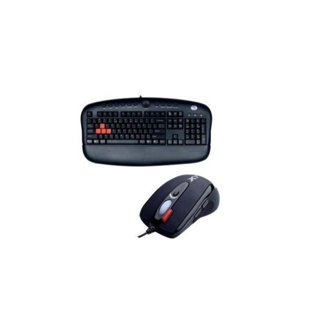 A4 Tech Kx-2810Bk Usb Q Türkçe Usb Gamer Siyah Klavye Mouse