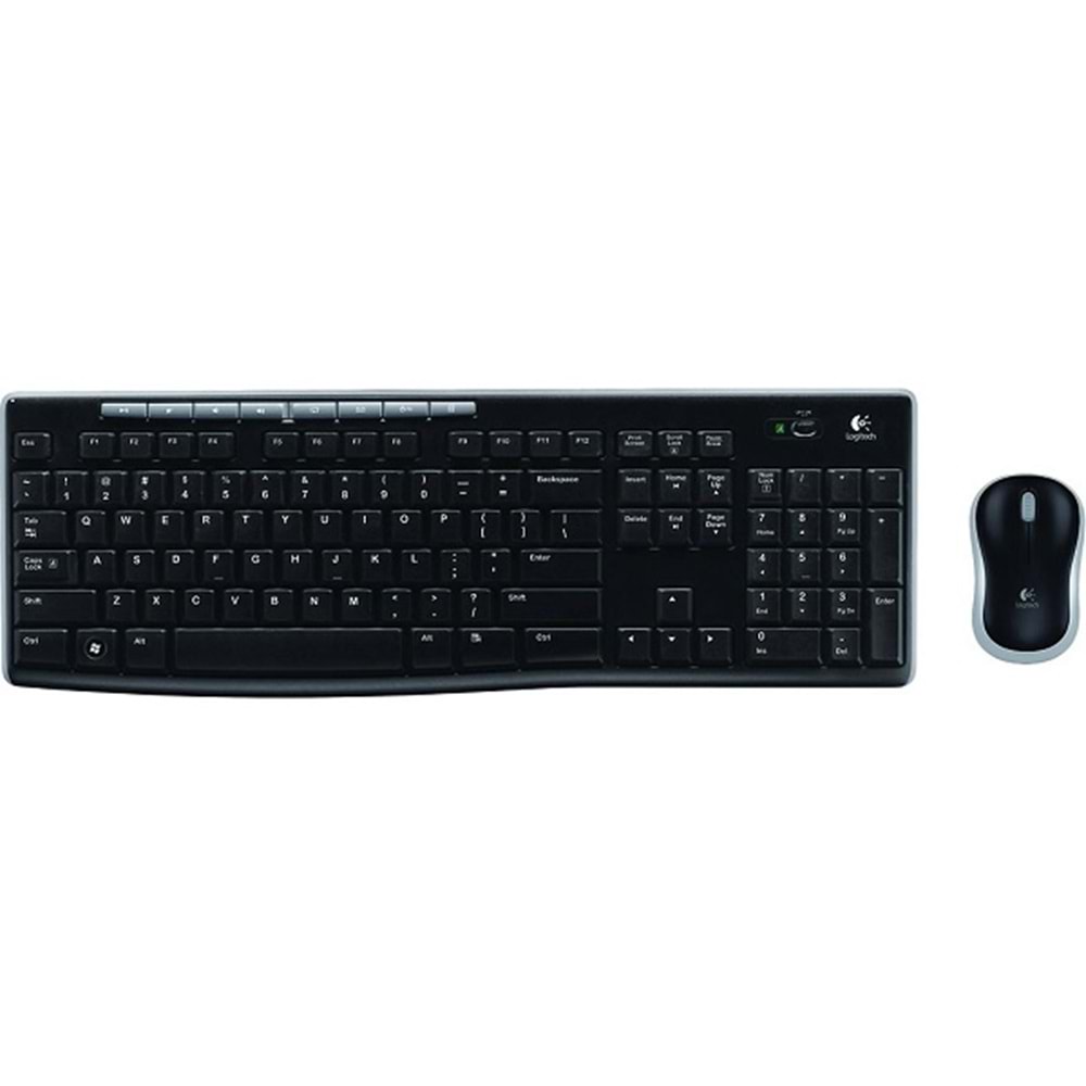 Logitech MK270 Q Türkçe Kablosuz Multimedya Siyah Klavye+ Mouse