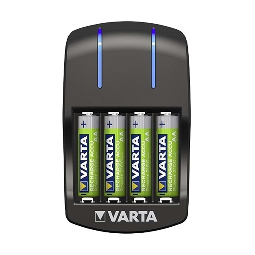 Varta Plug Şarj Cihazı ve 4x2100 AA Büyük Kalem Pil Siyah