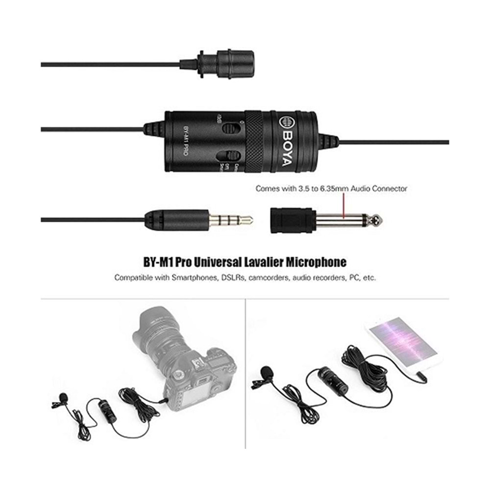 Boya BY-M1 Pro Kablolu Yaka Mikrofonu