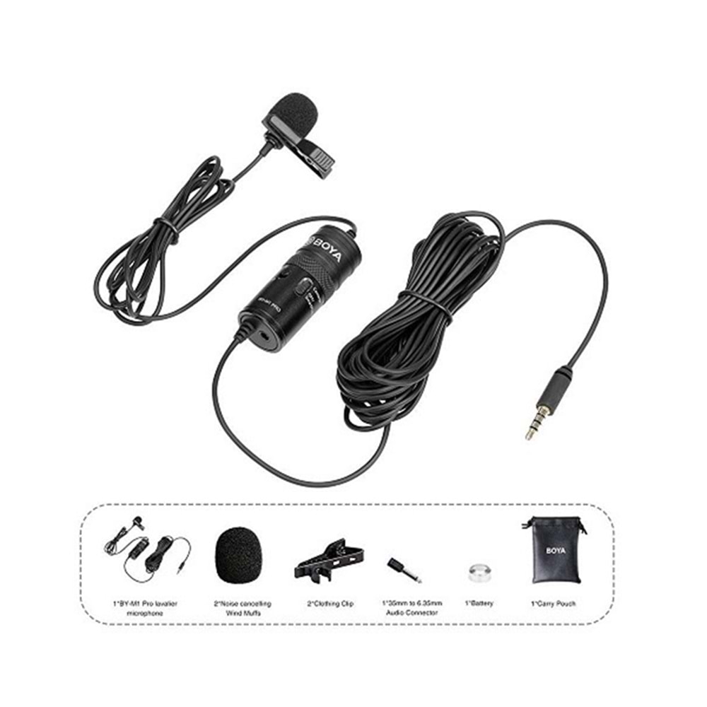 Boya BY-M1 Pro Kablolu Yaka Mikrofonu