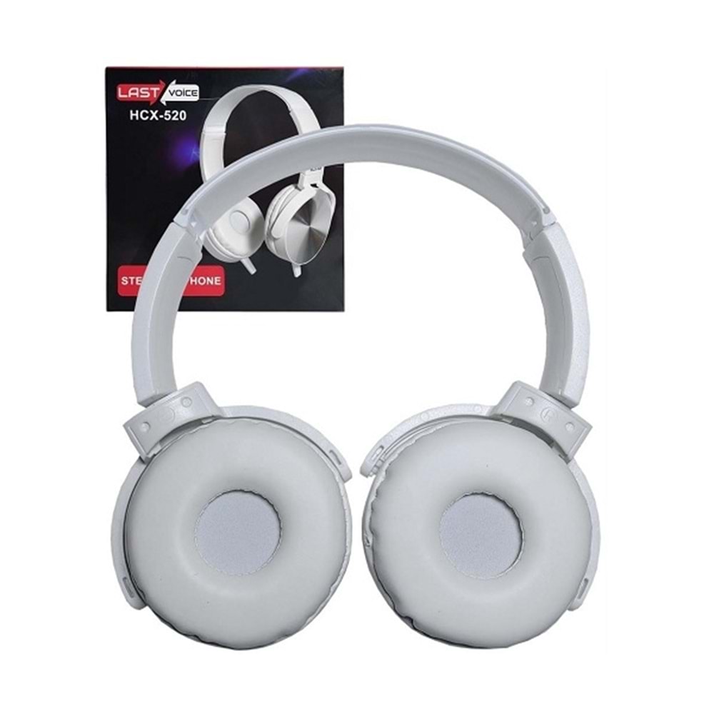 Lastvoice HCX-520 Beyaz Mikrofonlu Stereo Kulak Üstü Kulaklık