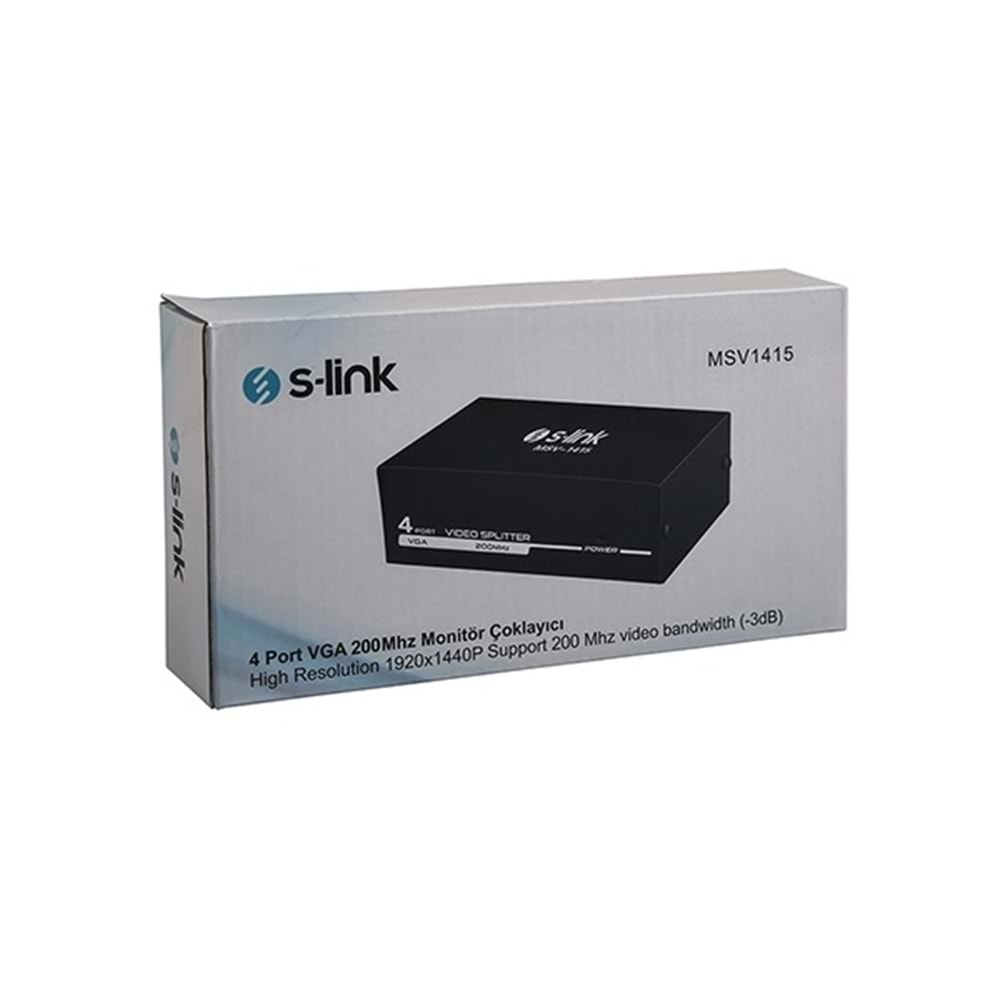 S-Link MSV-1415 4 Port Vga Monitör Çoklayıcı (200 Mhz)