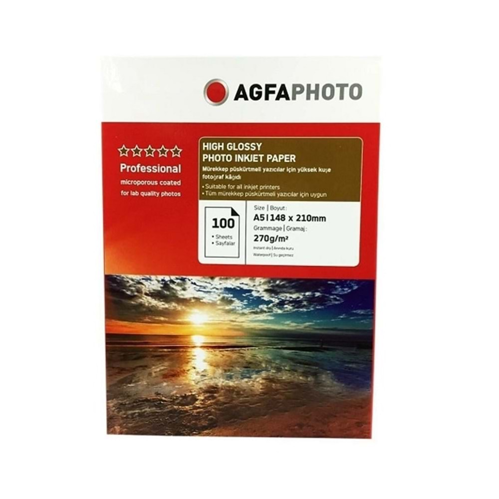 Agfa Photo 270gr A5 (15x21) Parlak İnkjet Kağıt