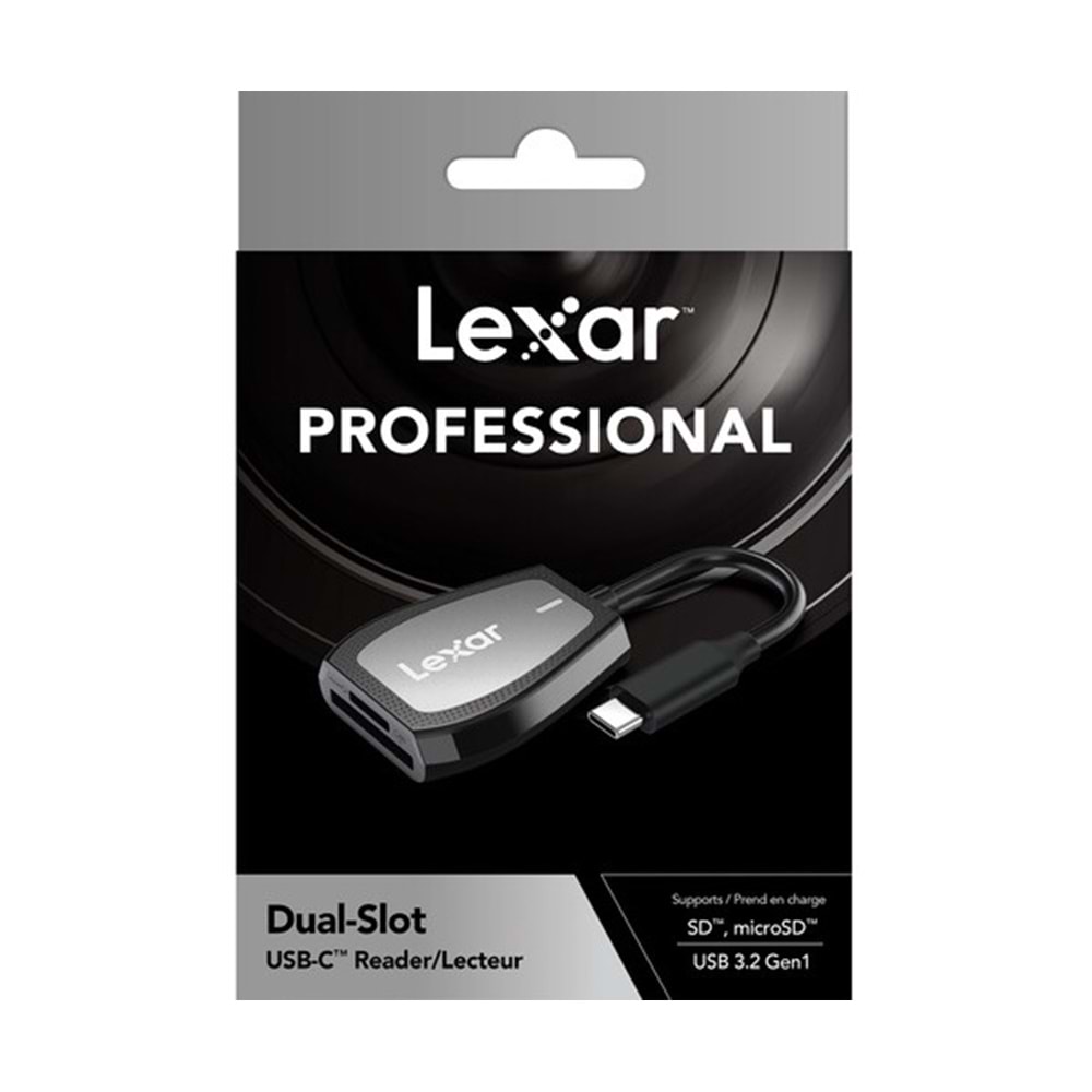 Lexar Professional UHS-II USB 3.2 Type-C Çift Yuvalı Kart Okuyucu NLRW470U-RNHNG