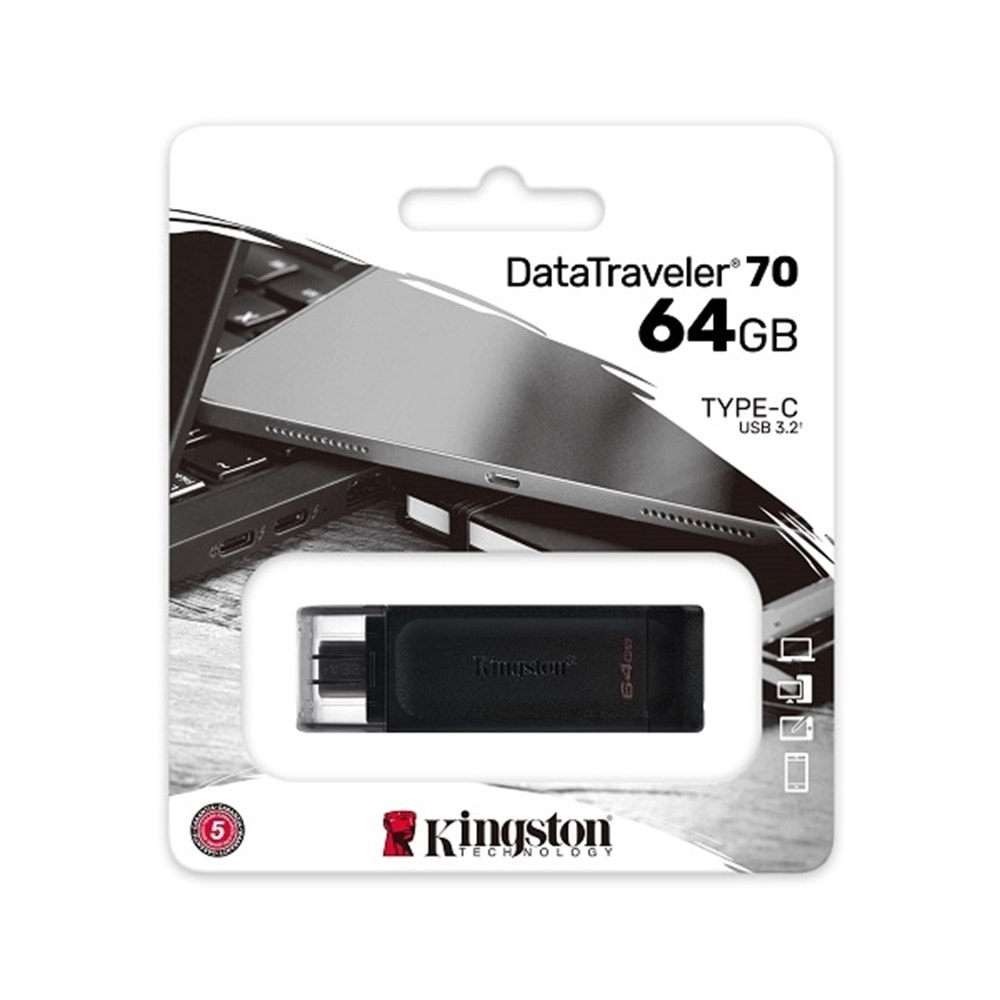 Kingston 64GB DT70/64GB Gen 1 Type-C Usb 3.2 Bellek