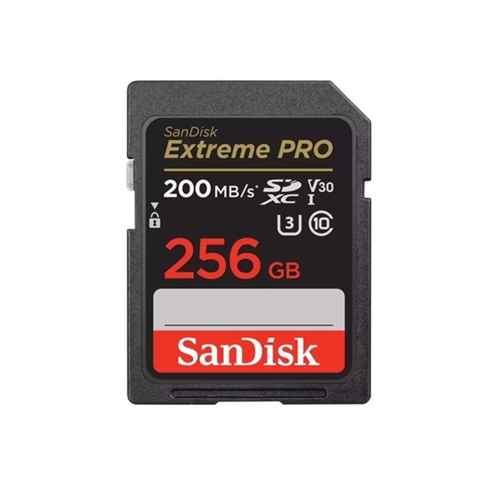 SanDisk 256GB Extreme Pro 200MB/s 90MB/s SDXC V30 UHS-I U3 Hafıza Kartı SDSDXXD-256G-GN4IN