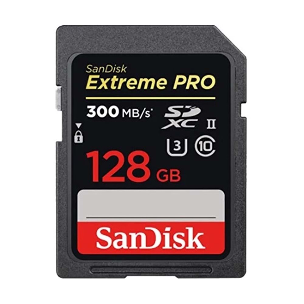 SanDisk 128GB Extreme Pro 300MB/s UHS-II SDXC V90 Hafıza Kartı (SDSDXDK-128G-GN4IN)