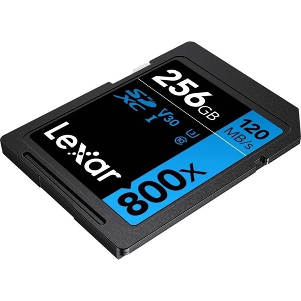 Lexar 256GB Professional 800x SDXC™ UHS-I cards, up to 120MB/s read 45MB/s write C10 V30 U3 Hafıza Kart