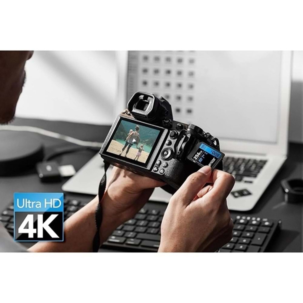 Lexar 256GB Professional 800x SDXC™ UHS-I cards, up to 120MB/s read 45MB/s write C10 V30 U3 Hafıza Kart
