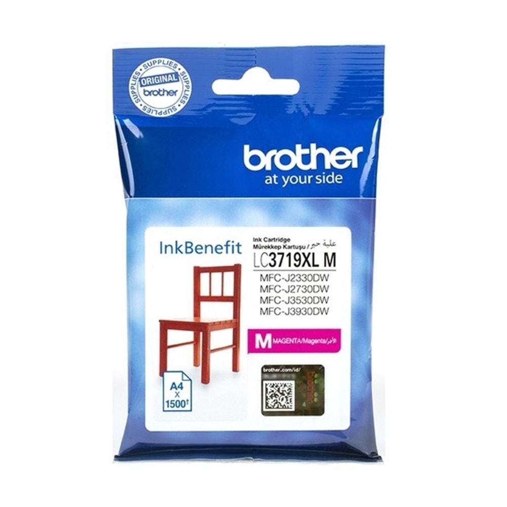 Brother LC3719XLM Magenta Kırmızı Mürekkep Kartuş (1500 Sayfa)