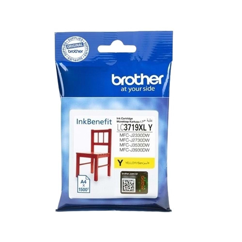 Brother LC3719XLY Yelleow Sarı Mürekkep Kartuş (1500 Sayfa)