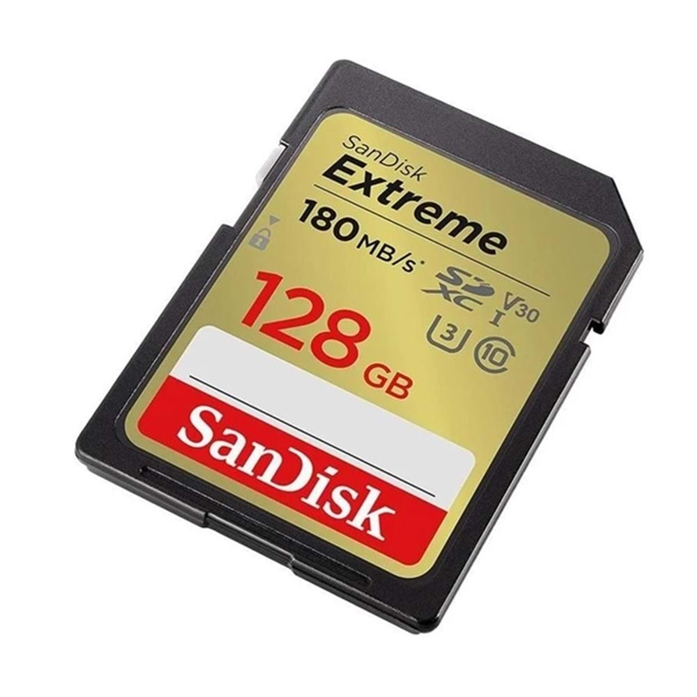 Sandisk 128GB Extreme SDXC Card 180MB/s V30 UHS-I U3 Hafıza Kartı SDSDXVA-128G-GNCIN