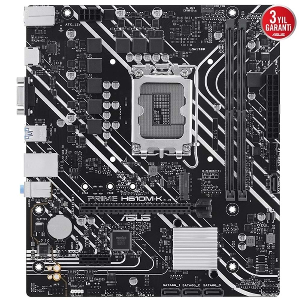 Asus Prime H610M-K H610 DDR5 Vga GLan mATX HDMI M2 USB3 RGB 1700p Anakart