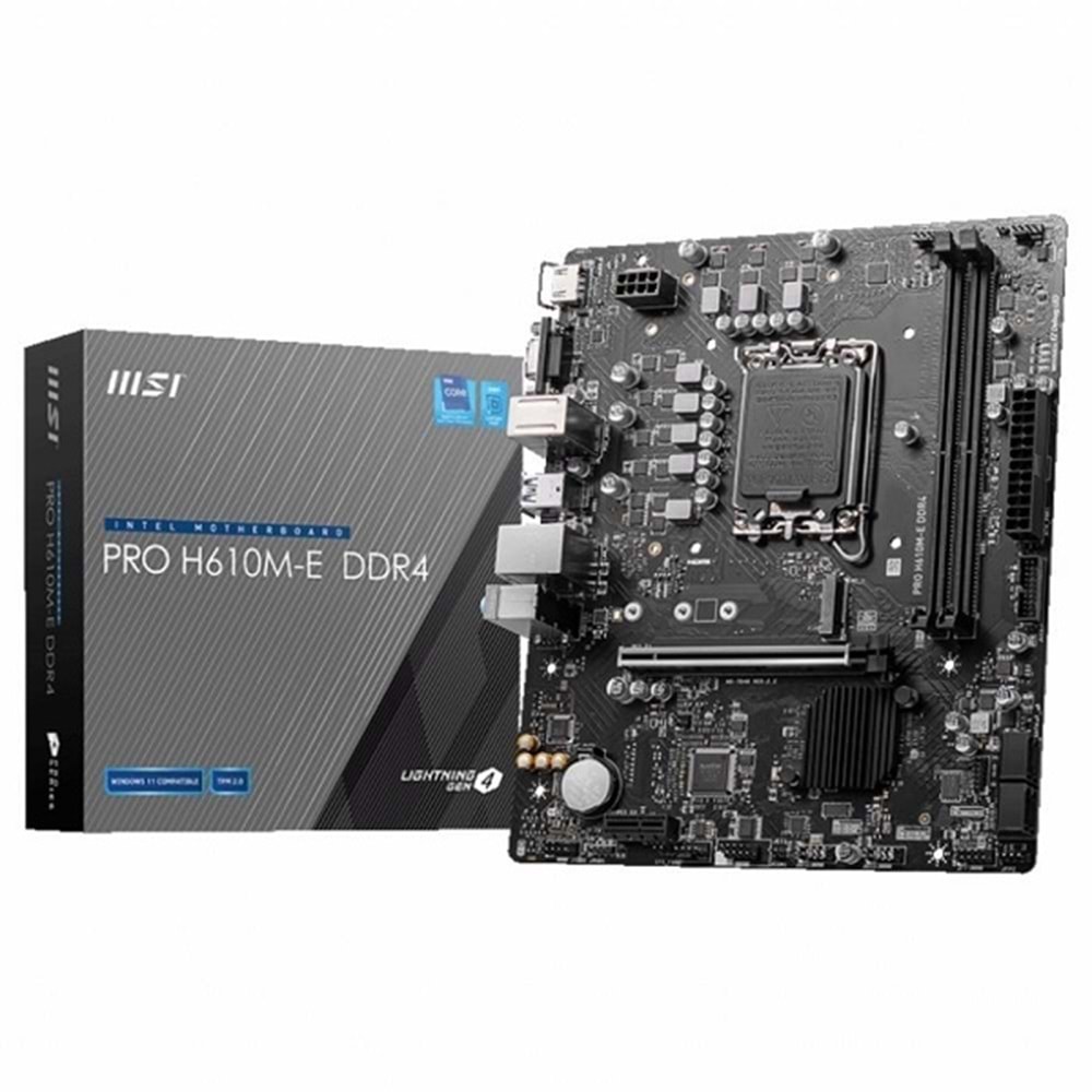 Msi Pro H610M-E H610 DDR5 Vga GLan mATX HDMI M2 USB3.2 1700p Anakart