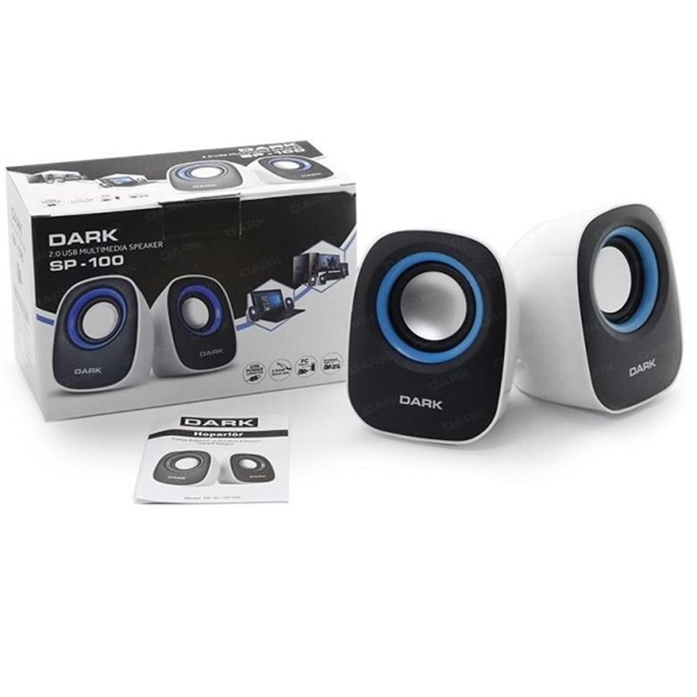 Dark DK-AC-SP100 1+1 2x0.8W RMS Siyah-Beyaz Hoparlör