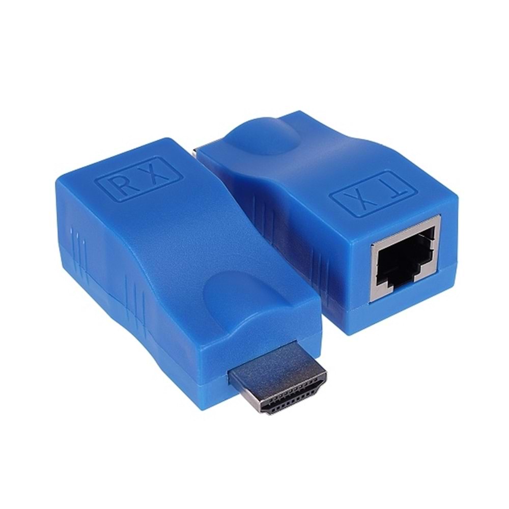 Sensei HD-30 CAT5E CAT6 30Metre İkili Mavi Adaptör Hdmi Extender