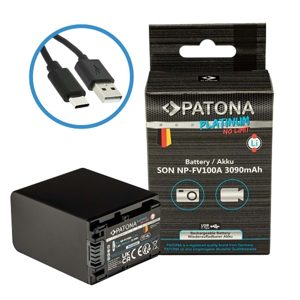 Patona NP-FV100 Sony Uyumlu Batarya 3090mAh