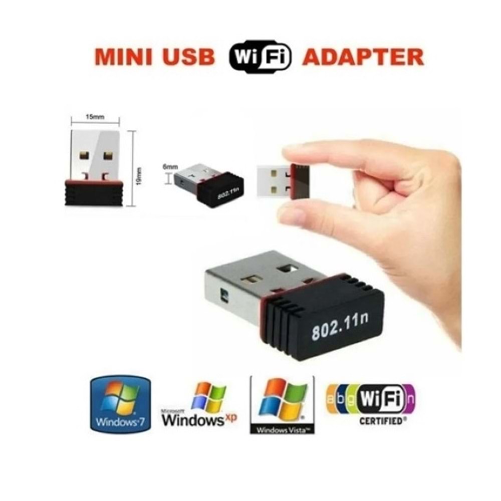 300Mbps Usb 2.0 802.11n /G /B Wireless Mini Wifi Kablosuz Alıcı