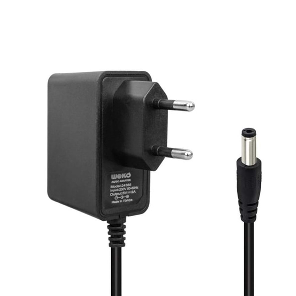 Weko 6V 2A Amper Plastik Adaptör