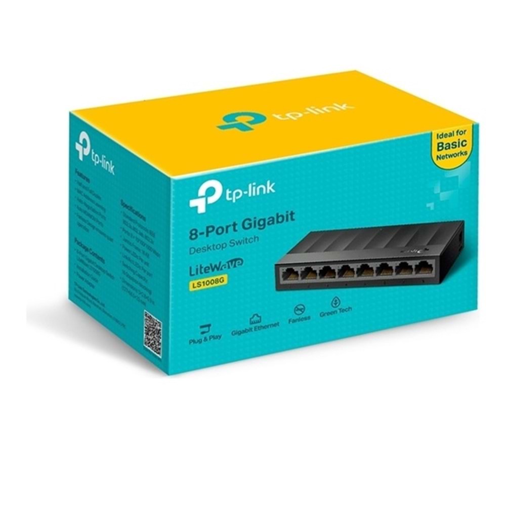 TP-Link LS1008G 8 Port 10-100-1000 Mbps Plastik Kasa Switch