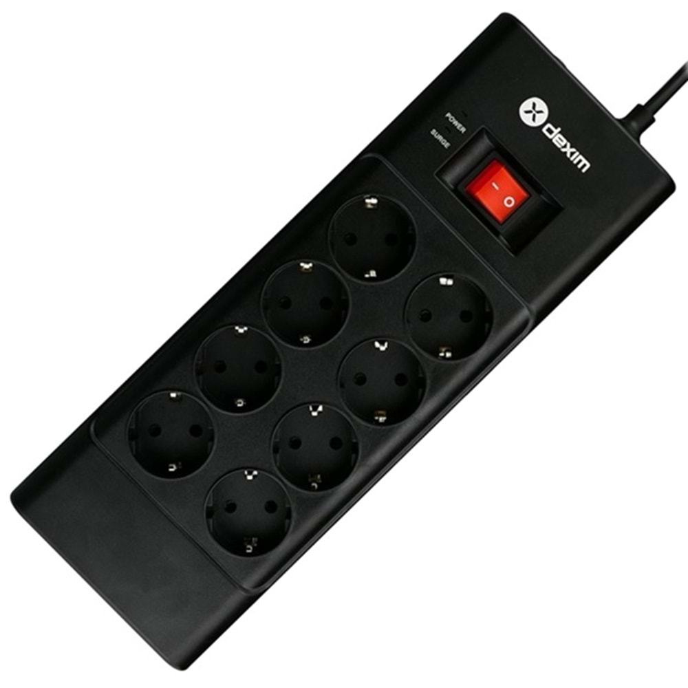 Dexim SP08DG 8 Port Akım Koruyucu Anahtarlı Priz