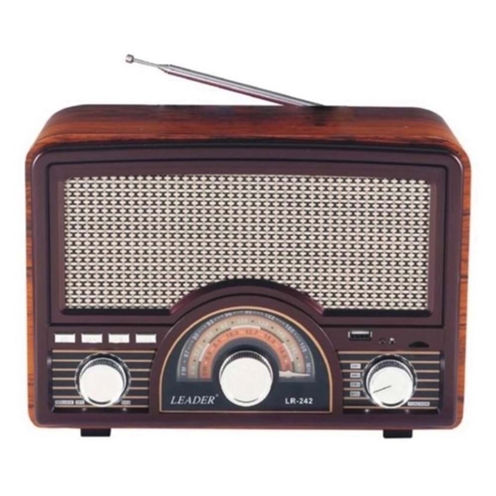 Leader LR-242 Radio Bt Usb Tf Retro Müzik Kutusu