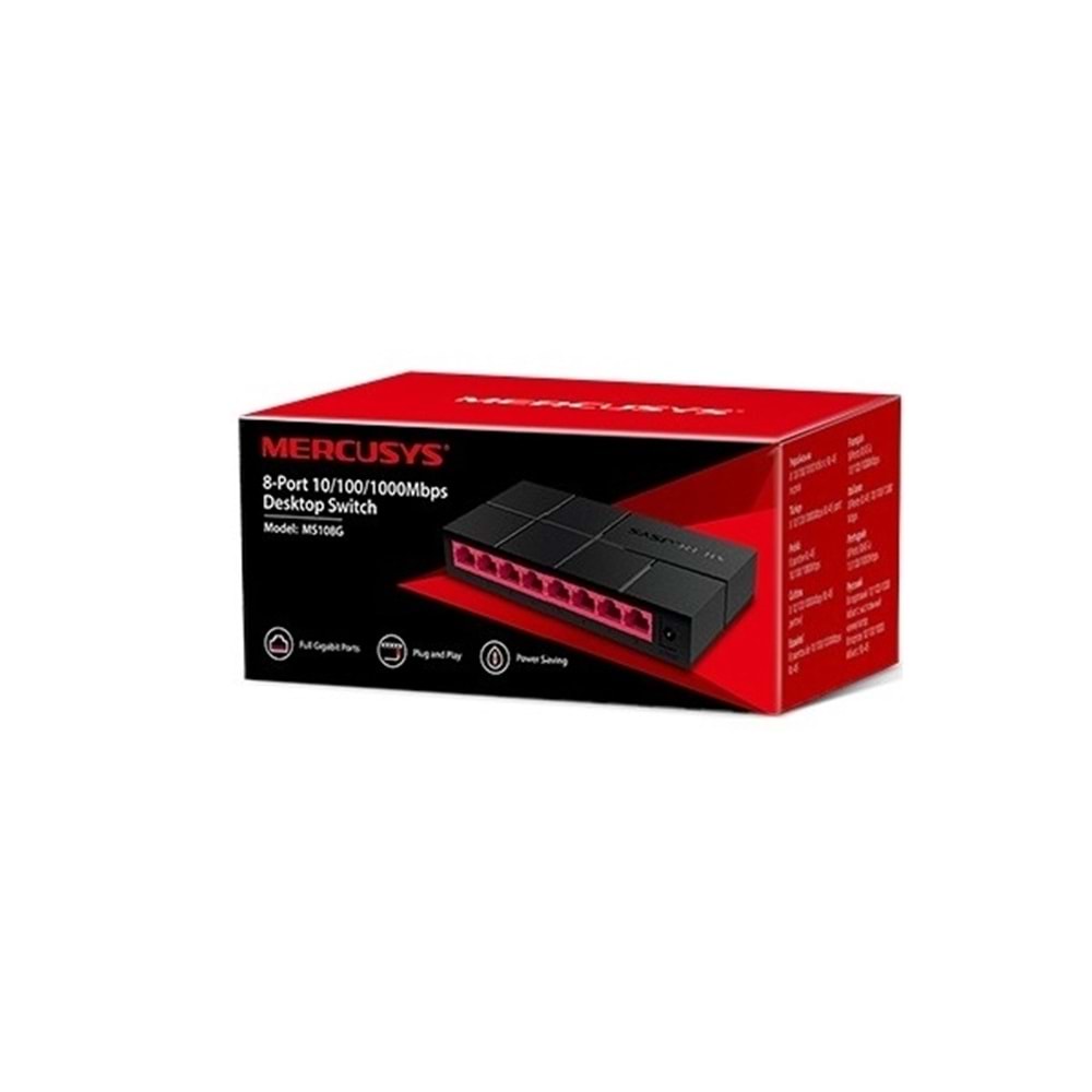 Mercusys MS108G 8 Port 10/100/1000 Switch (YÖNETİLEMEZ)