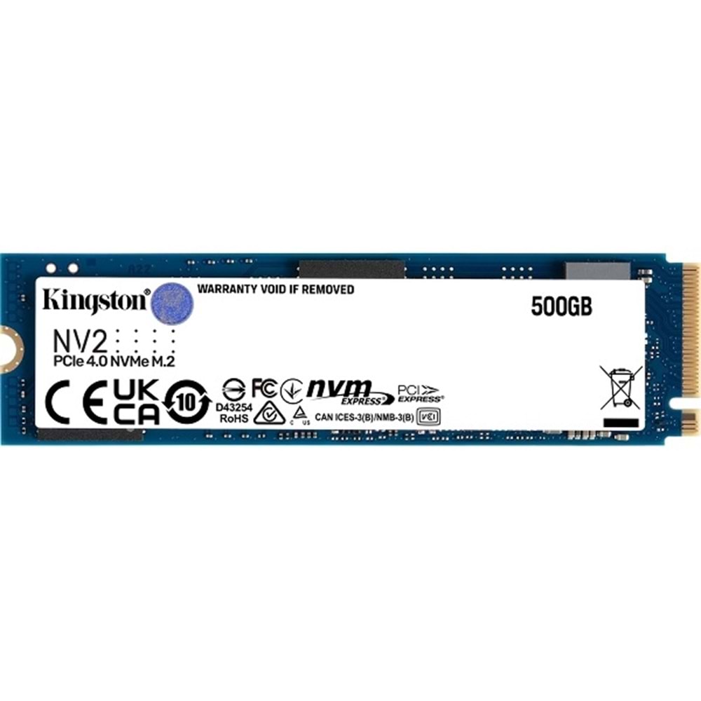 Kingston SNV2S/500G NV2 M.2 500GB (3500/2100MB/s) PCIe + NVMe SSD Disk (22x80MM)