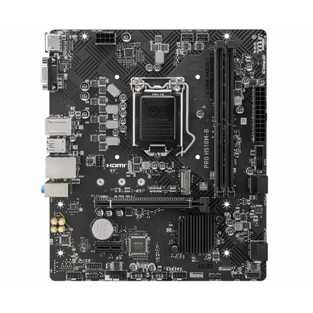 Msi PRO H510M-B H470 DDR4 Vga GLan mATX HDMI USB3.2 M2 RGB 1200p Anakart