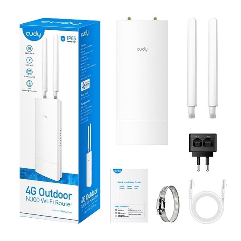 Cudy LT400 Outdoor_EU 1 Port 10/100Mbps 2 Anten Dış Mekan Sim Destekl