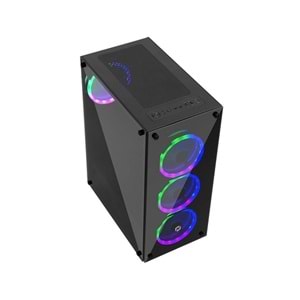 Frisby Fc-9290G Gamıng 400W Siyah Dual-Ring 3 Renk Fan Midi Tower Atx Kasa
