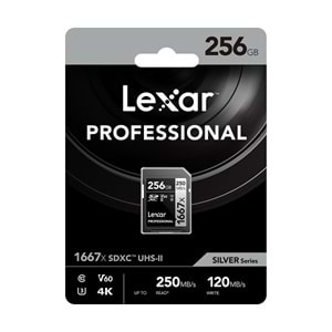 Lexar 256Gb 250Mb/s 1667x V60 U3 UHS-II SDXC 4K Hafıza Kartı
