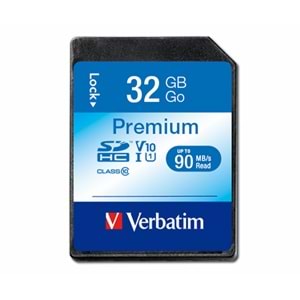 Verbatim Premium 32GB 90MB/S U1 SDHC C10 Full HD Hafıza Kartı