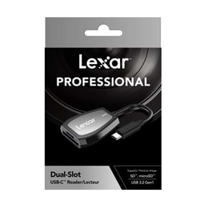 Lexar Professional UHS-II USB 3.2 Type-C Çift Yuvalı Kart Okuyucu NLRW470U-RNHNG