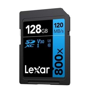 Lexar 128Gb 120Mb/s 800x C10 U3 V30 UHS-1 4K UHD SD Hafıza Kartı