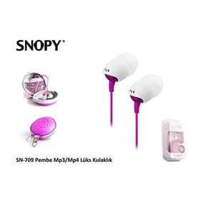 Snopy SN-709 Koruma Çantalı Lüks Kulak İçi Kulaklık Telefon Uyumlu Pembe