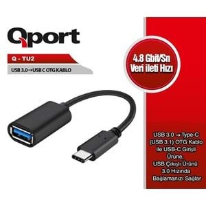 Qport Q-Tu2 Usb-C To USB 3.0 OTG 5gbps Adaptör Kablo