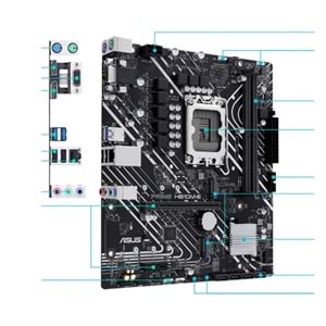 Asus Prime H610M-E-CSM H610 DDR5 Vga GLan mATX HD DP M2 RGB US3.2 1700p Anakart