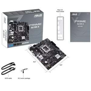 Asus Prime H610M-K ARGB H610 DDR5 Vga GLan mATX HD US32 M2 1700p Anakart