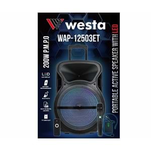 Westa WAP-12503ET 12inc Aktif Portatif Ses Sistemi 200Wat