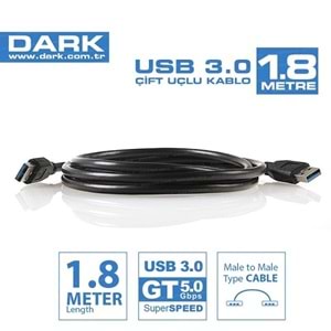 Dark 1.8M Usb 3.0 Erkek - Erkek Data Kablosu (DK-CB-USB3AL180)