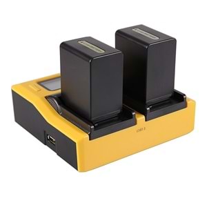 Patona 7557 Çift LCD USB Şarj Cihazı Sony NP-FP50 NP-FH50 NP-FV100 Uyumlu