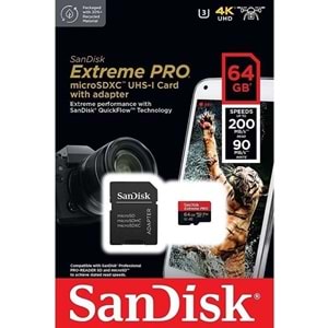 Sandisk 64Gb Extreme Pro UHS I MicroSD Hafıza Kart SDSQXCU-064G-GN6MA