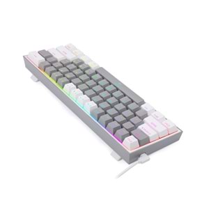 Redragon K617 Fizz RGB Red Switch Kablolu Gri Beyaz Compact Gaming Oyuncu Klavye