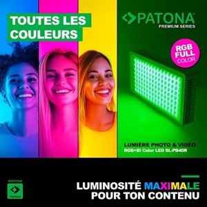 Patona SL-PB40R 4246 40W Premium RGB Led Bataryalı Panel Işık