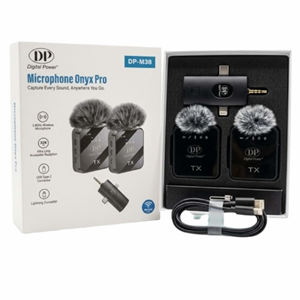 Dp M38 3in1 Type-C, Lightning, 3.5mm Jak, Çiftli Yaka Kablosuz Mikrofonu