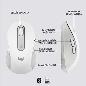 Logitech Signature M650 Bluetooth Kablosuz Sessiz Siyah Mouse (910-006255)