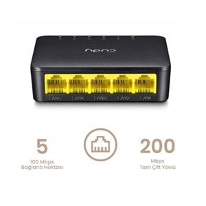 Cudy FS105D 5 Port 10/100 Yönetilemez Desktop Plastik Kasa Switch