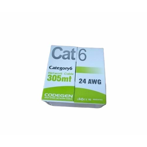 Codegen COD601 Cat6 Utp 305 Metre 24 Awg 0.50 Mm Network Kablosu Cca